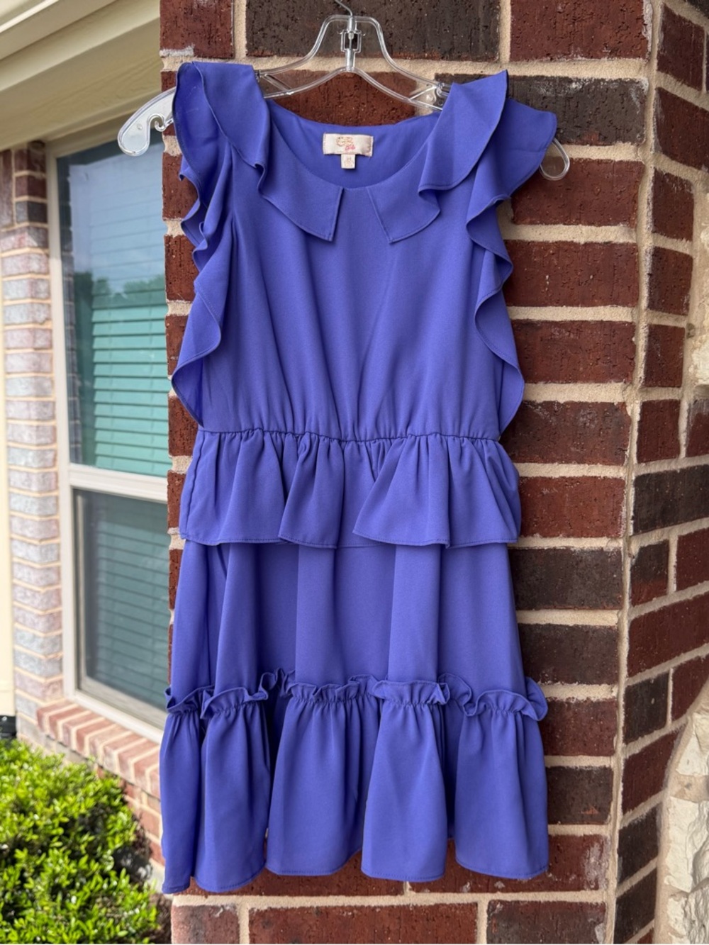 GB girls Ruffled Tiered Dress - Blue
